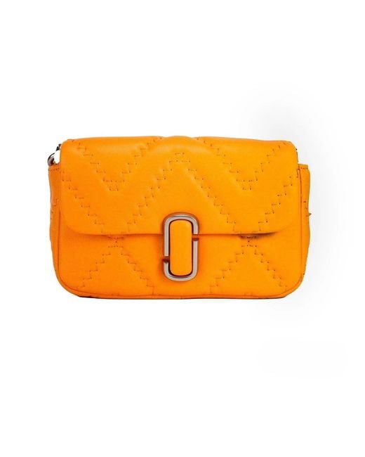 Marc Jacobs Orange The J Mini Scorched Quilted Leather Convertible Shoulder Bag
