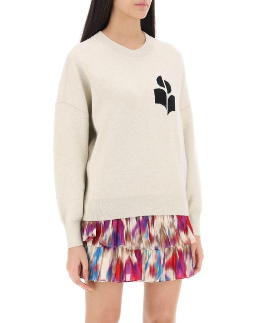 Isabel Marant White Isabel Marant Etoile Atlee Sweater With Logo Intarsia