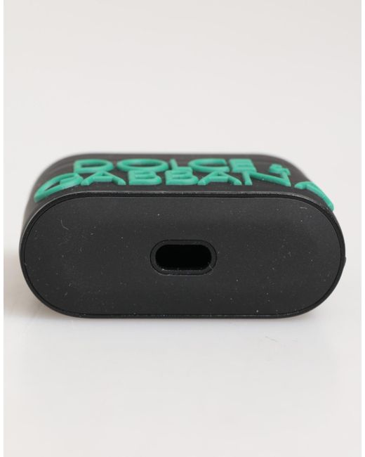 Dolce & Gabbana Green Mint Rubber Logo Embossed Accessory Airpods Case