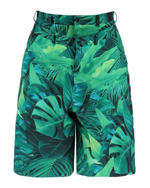 Comme des Garçons Green "Jungle Bermuda With Double Front Layer for men