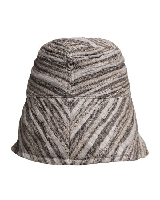 Dolce & Gabbana Gray Stripes Cotton Bucket Cap for men