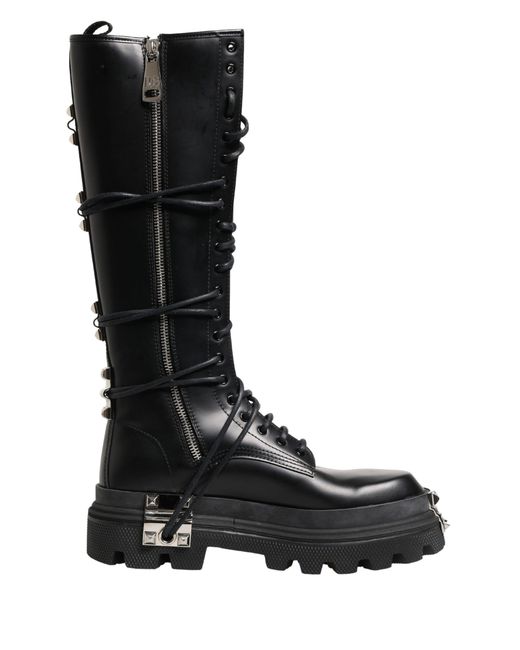 Dolce & Gabbana Black Lace-Up Boots for men