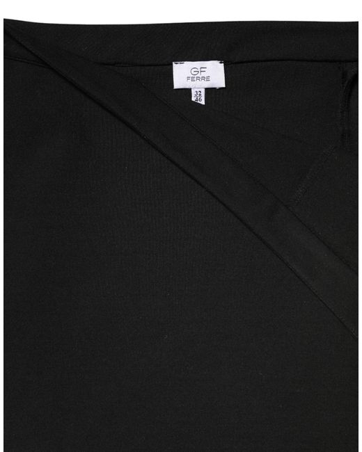 Gianfranco Ferré Black Polyester Pencil Cut Knee Length Skirt