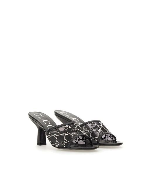 Gucci Gray Black Polyamide Mules