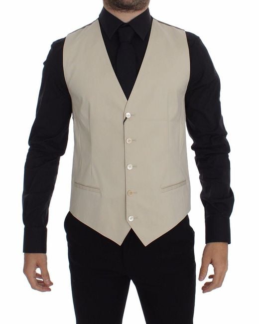 Dolce & Gabbana Black Elegant Cotton Blend Dress Vest for men