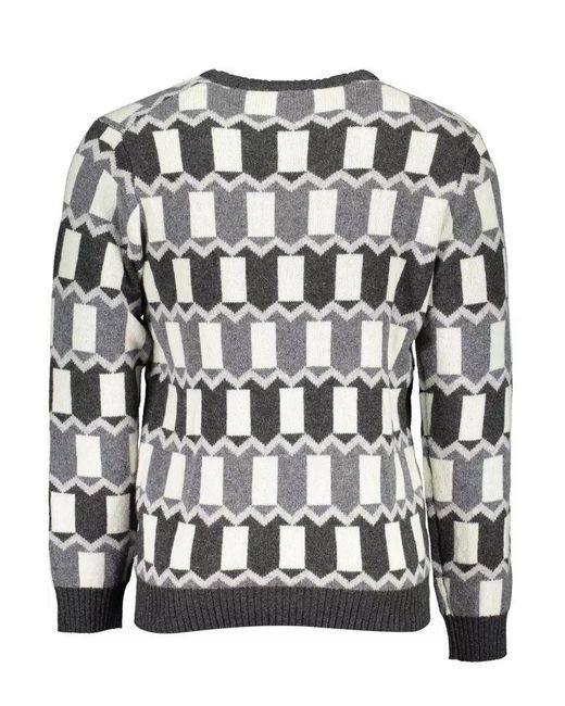 Gant Black Gray Wool Sweater for men