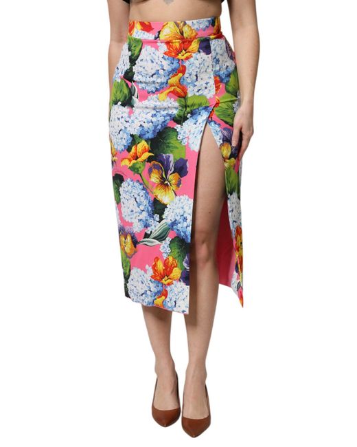 Dolce & Gabbana Multicolor Floral High Waist Midi Skirt for men
