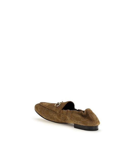 Gucci Brown Gg Suede Loafers