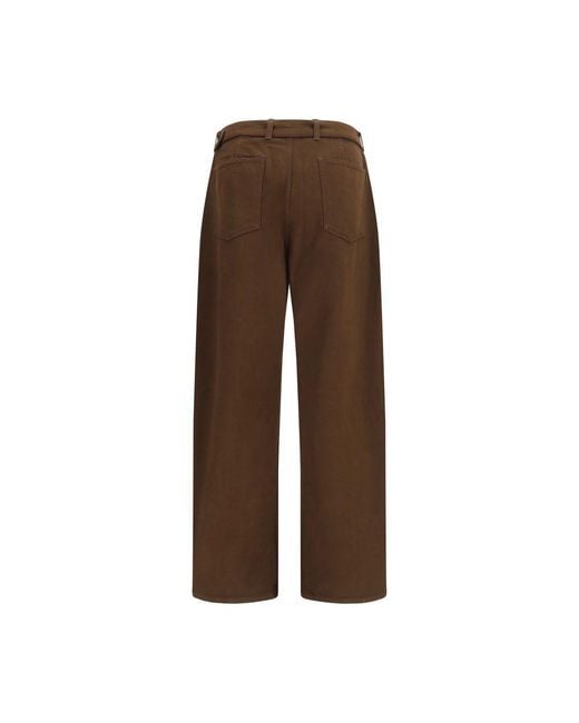 Lemaire Brown Cotton Casual Pants for men