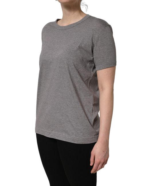 Dolce & Gabbana Gray Cotton Short Sleeves Crew Neck T-Shirt
