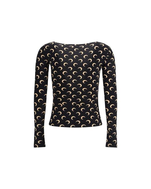 MARINE SERRE Black Polyamide Top