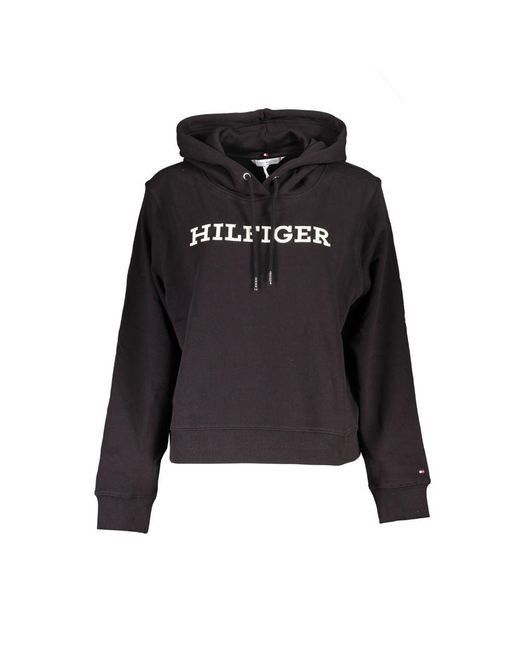 Tommy Hilfiger Black Chic Embroidered Long Sleeve Hooded Sweatshirt