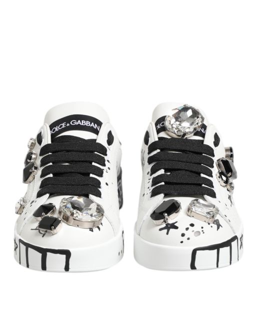 Dolce & Gabbana White Custom 2Zero Graffiti Sneakers