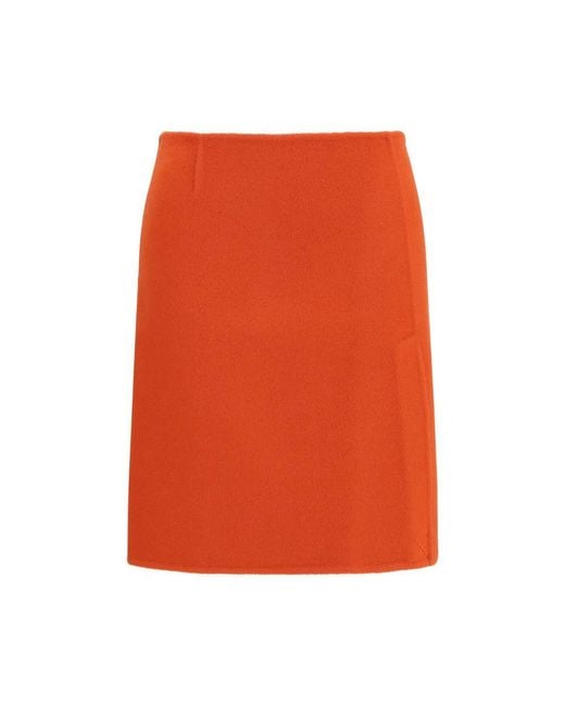 P.A.R.O.S.H. Orange Multicolor Wool Oves Aries Mini Skirt