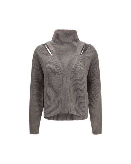 P.A.R.O.S.H. Gray Beige Wool Oves Aries Sweatshirt