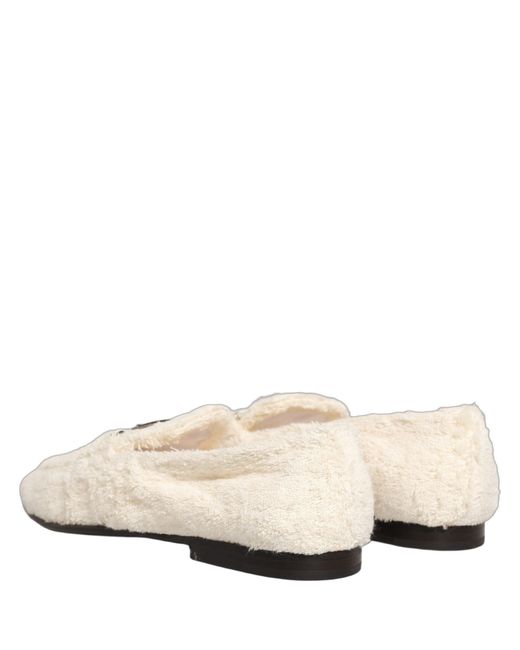 Dolce & Gabbana Natural White Fur Shearling Men Dress Loafers Shoes for men