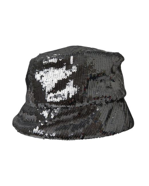 Dolce & Gabbana Black Sequined Nylon Bucket Hat for men