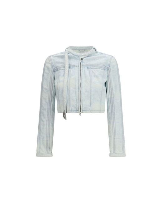 DIESEL Blue Cotton Biker Jacket