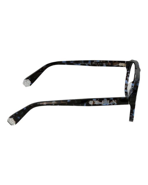 Philipp Plein Black Blue Cellulose Acetate Glasses (frames) for men