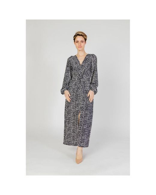 Jacqueline De Yong Gray White Polyester Dress