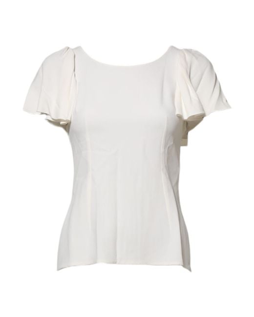 Dolce & Gabbana White Round Neck Short Sleeves Blouse Top for men