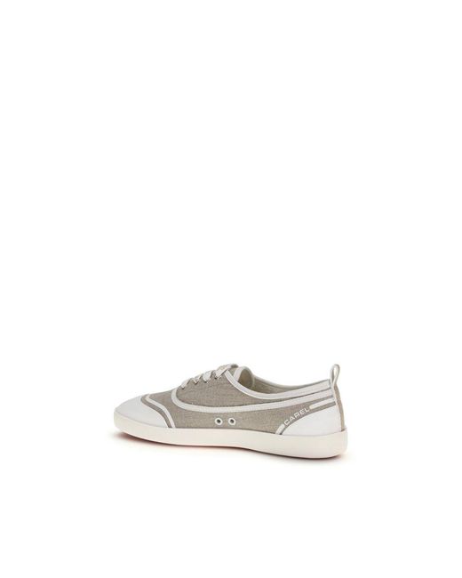 CAREL PARIS White Beige Cotton Low Top Sneakers
