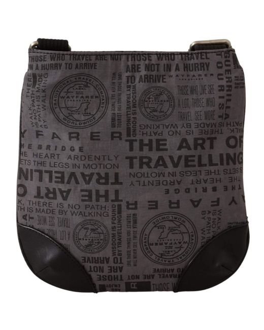 WAYFARER Black Gray Printed Logo Shoulder Crossbody Purse Bag