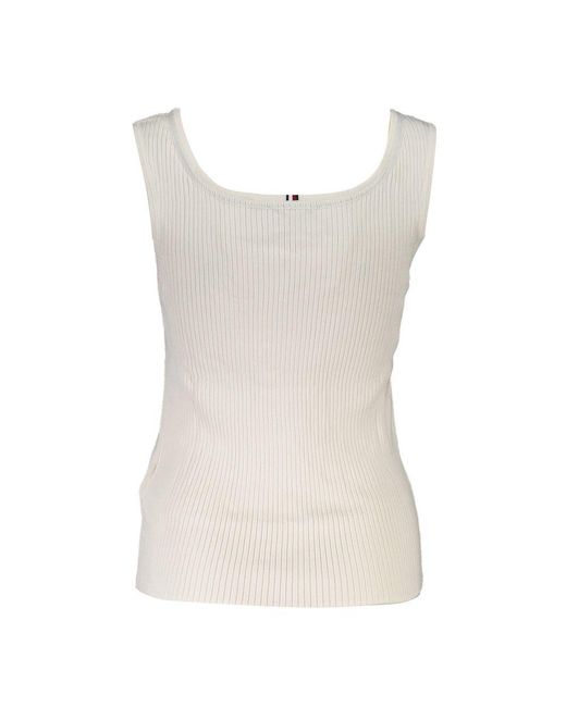 Tommy Hilfiger White Sleeveless Tops