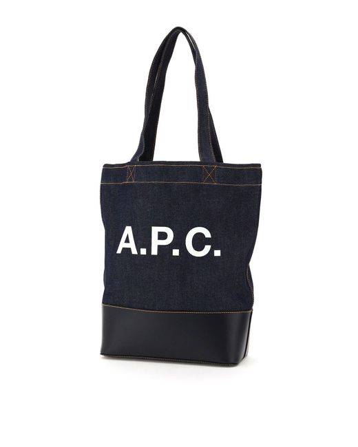 A.P.C. Black Axel Denim Tote Bag for men