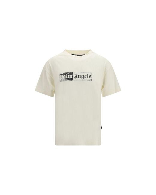 Palm Angels White Beige Cotton T for men