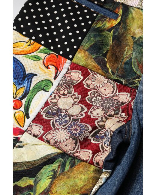 Dolce & Gabbana Blue Patchwork Denim Jeans for men