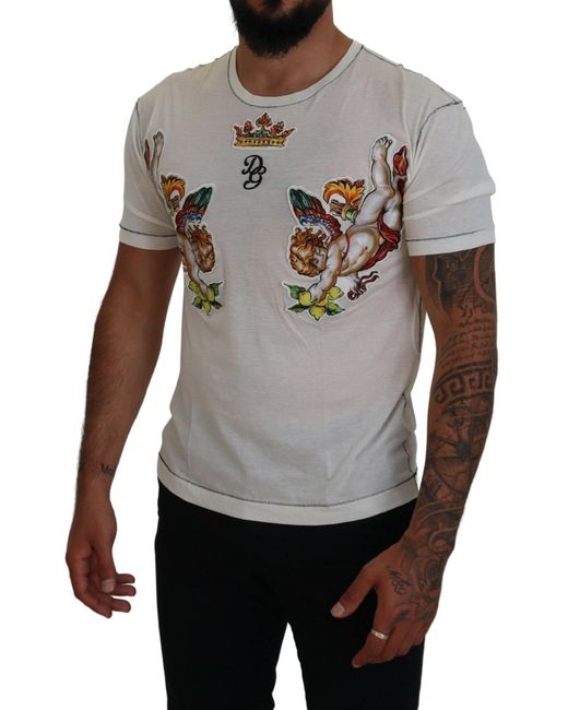 Dolce & Gabbana Gray Elegant Cotton-Silk Blend Tee for men