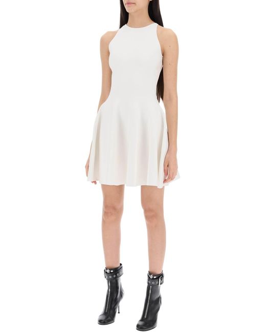 Alexander McQueen White "Mini Knitted Skater Dress