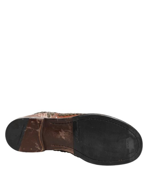 Dolce & Gabbana Brown Leather Runway Studs Ankle Boots Shoes for men