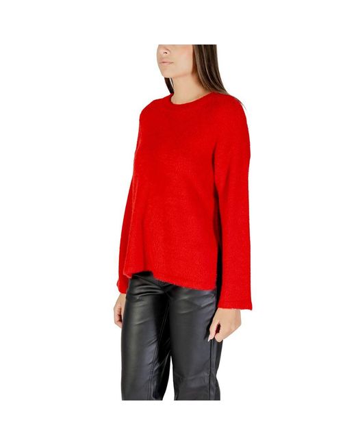 ONLY Red Multicolor Marabou Sweatshirt