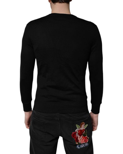 Dolce & Gabbana Black Cashmere Button Down Cardigan Sweater for men