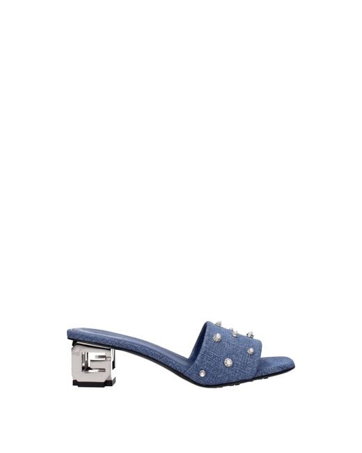 Givenchy Blue Fabric Flat Sandals for men
