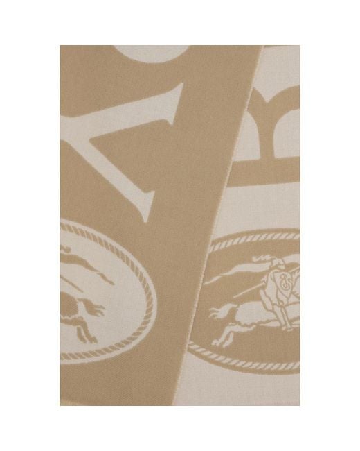 Burberry Natural Beige Wool Oves Aries Scarf for men