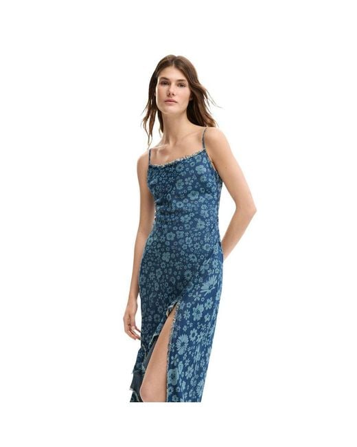 Desigual Blue Lyocell Long Dress