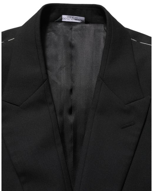 Dolce & Gabbana Black Wool Single Breasted Blazer Jacket for men