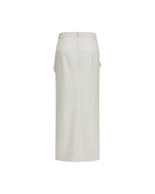 Givenchy White Wool Oves Aries Long Skirt