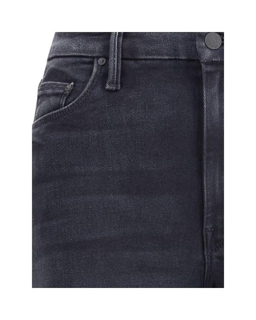 Mother Blue Mother Wide Leg Stretch Cotton Jeans