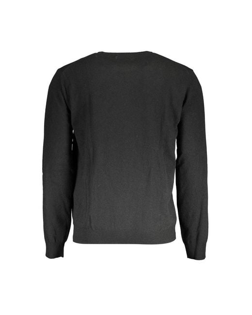 La Martina Gray Black Wool Men's Sweater for men
