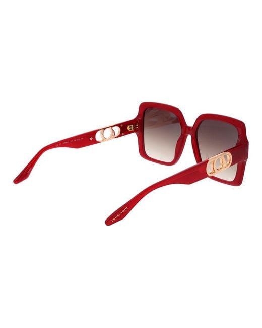 Trussardi Red Acetate Sunglasses