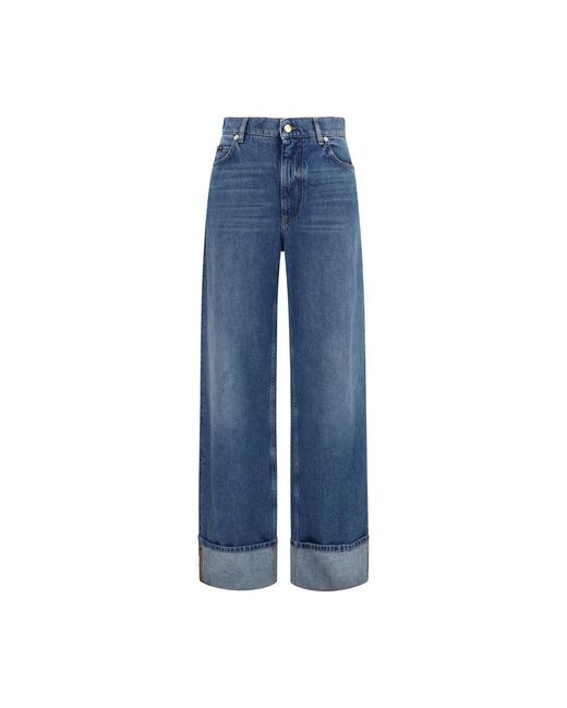 Dolce & Gabbana Blue Cotton Straight