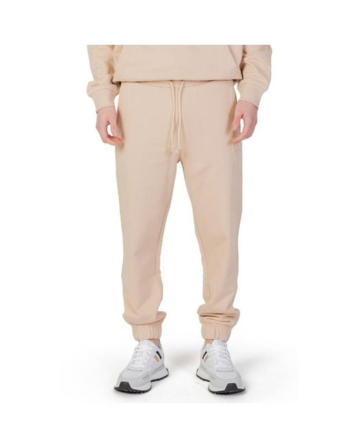 Boss Natural Beige Cotton Joggers (workout Pants) for men
