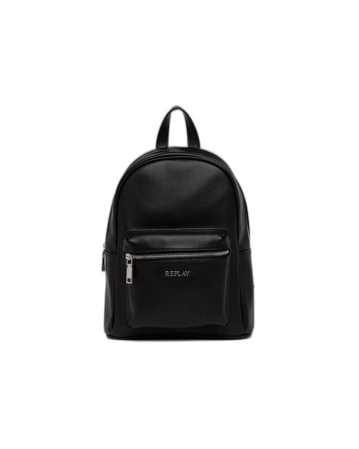 Replay Black Polyethylene Backpack