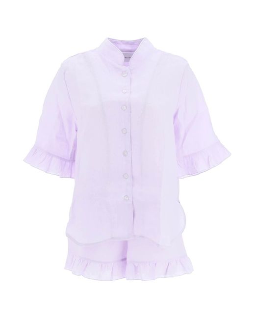 Sleeper Purple Linen Short Pajamas Set