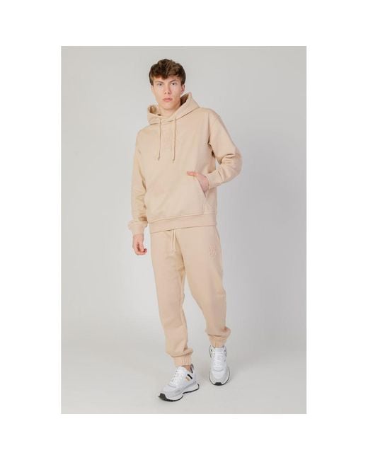 Boss Natural Beige Cotton Joggers (workout Pants) for men