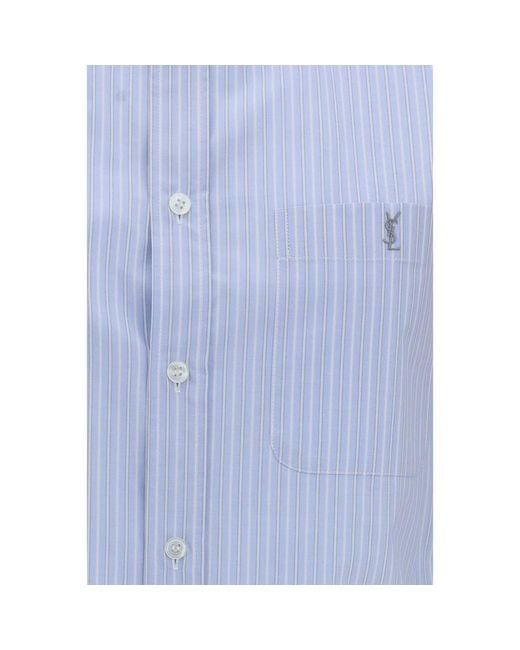 Saint Laurent Blue Cotton Pattern Shirt